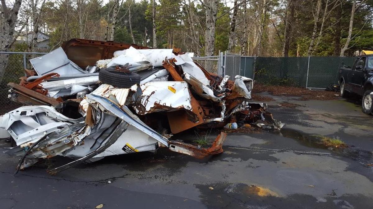 This 15-passenger GMC van was involved in a fiery fatal crash north of Lincoln City, Oregon in July 2016, where the driver drove off the highway, hit a tree and caught the vehicle on fire. The 27-year-old passenger was found dead in the burnt van. The driver, Shaypher Lee M. Hendricks, 23, of Ellensburg, was arrested in Bellingham Thursday night.