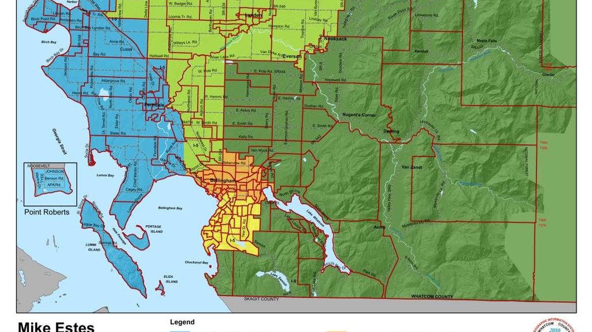 The final map of Whatcom County Council voting districts, as amended by Mike Estes, was approved by the Districting Committee Wednesday, April 20.