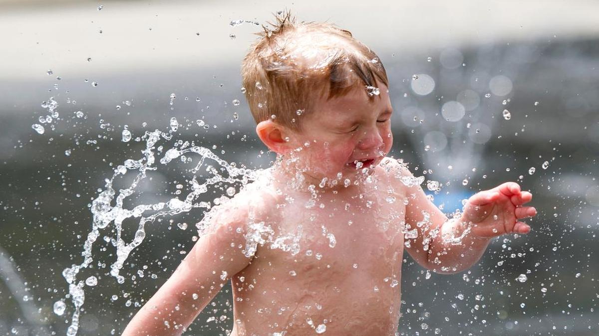 
Channing Harley, 3, of Bellingham, enjoys the spray park at Cornwall Park Thursday, June 18, 2015. The spray park is open 1 to 7 p.m. daily until Sept. 15.
