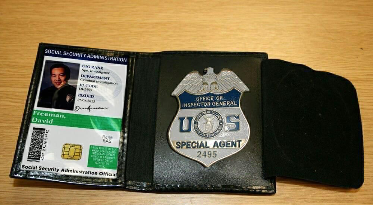 Fake credentials used by scammers to convince people to give up money. Authorities conducted a reverse-image search of the credentials and learned they have been used in multiple scams across the country.