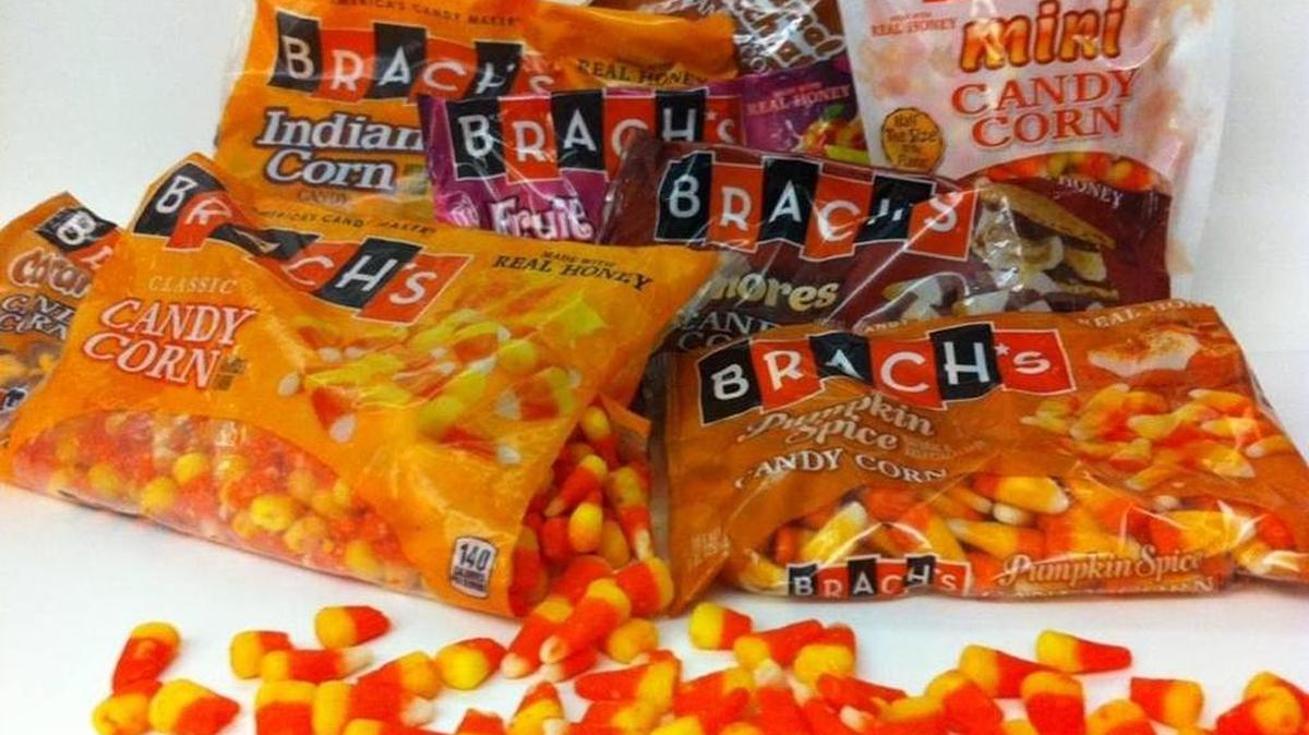 Classic candy corn gets in costume for Halloween.