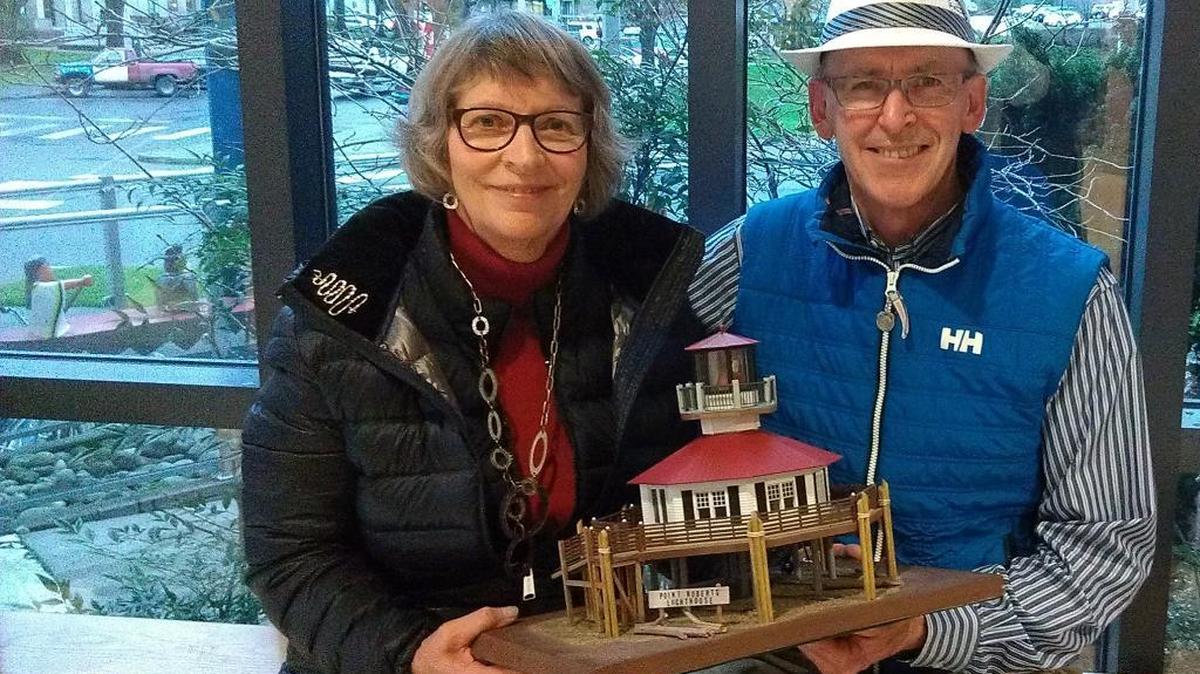 Dorothy and Darrel Sutton, who have a seasonal home in Point Roberts, are among a group of people who want to build a functioning lighthouse for Lighthouse Marine Park in Point Roberts. They hold one modeled on the Hooper Strait Lighthouse in Chesapeake Bay. The Suttons said they will donate $500,000 toward its construction.
