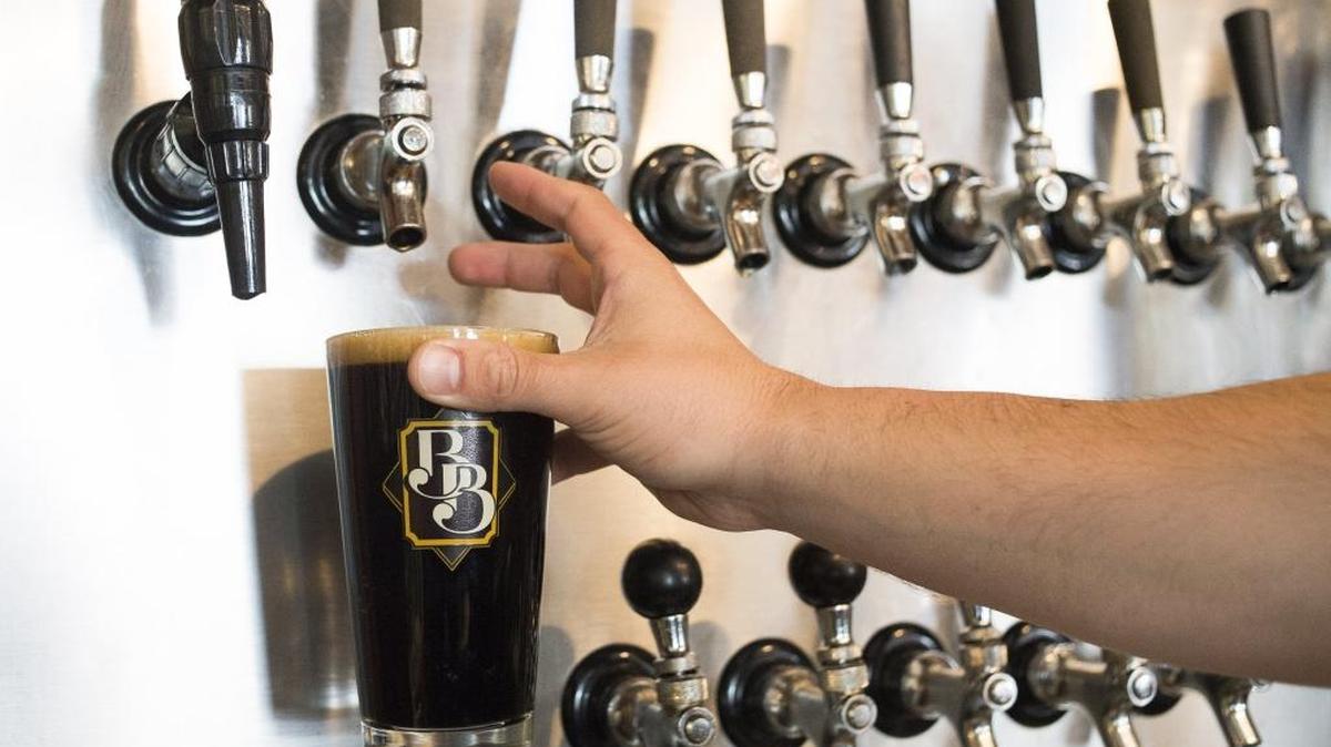 An oatmeal stout is poured at Boundary Bay Brewery in Bellingham.