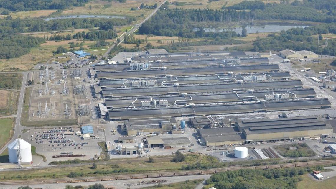 The Alcoa Intalco aluminum smelter, as seen from the air Sept. 19, 2013, will remain open at least two more years after a power deal was announced Tuesday, April 12, 2016. The Ferndale smelter had been scheduled to have its operations curtailed in June, laying off 465 workers.