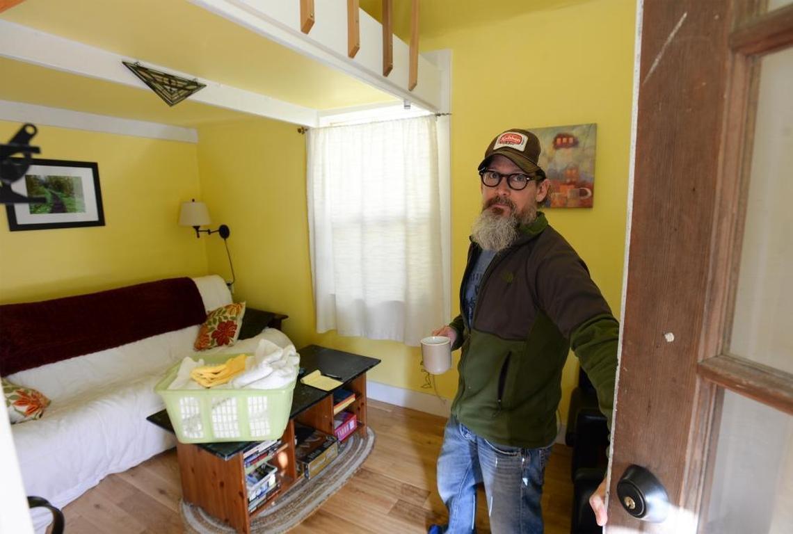 Owner Chris Robinson of Bellingham at his studio Airbnb in the backyard of his home on Friday, Oct. 20, 2017.