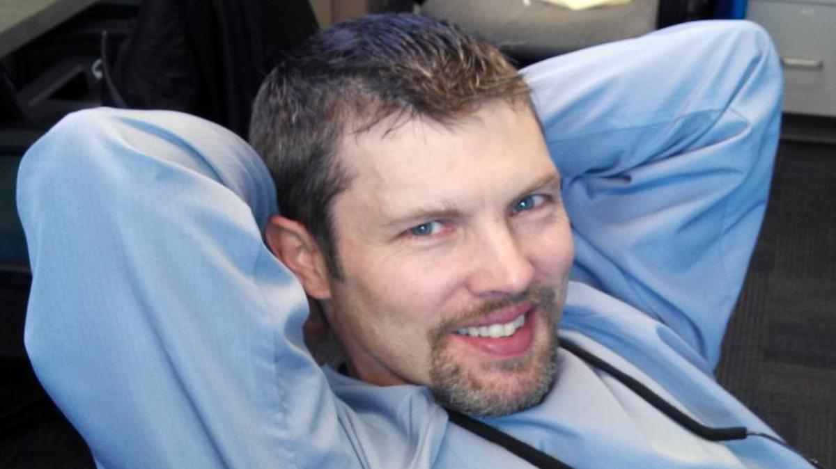 
Eric Moldver, shown relaxing between patients at Interfaith Community Health Center in this May 2013 photo, was killed by a falling boulder Sunday, Aug. 9 while hiking in the North Cascades.
