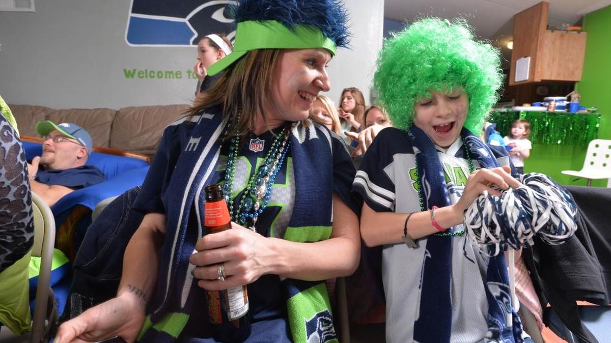 The playoff party scene at Matt and Nikki Baughn’s Everson home on Jan. 11, 2014. The Bellingham Herald is looking for a similarly decked-out viewing party for the Seahawks’ Jan. 10, 2016, playoff game against the Minnesota Vikings.