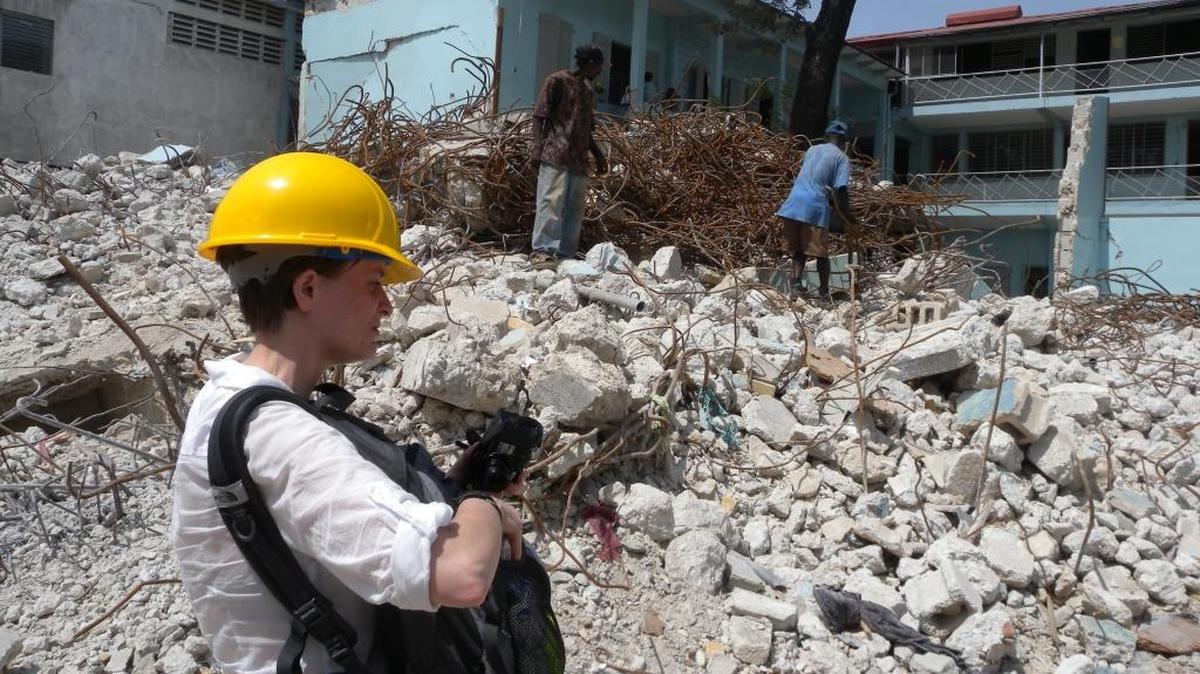Rebekah Paci-Green, an earthquake-damage expert at Western Washington University visits a school for the deaf and blind in Port-au-Prince, Haiti, after a January 2010 magnitude 7.0 quake. Paci-Green has compiled a synthesis of damage estimates for a 9.0 quake in the Northwest. Her study will guide FEMA’s four-day emergency-response exercise in the region in June 2016.