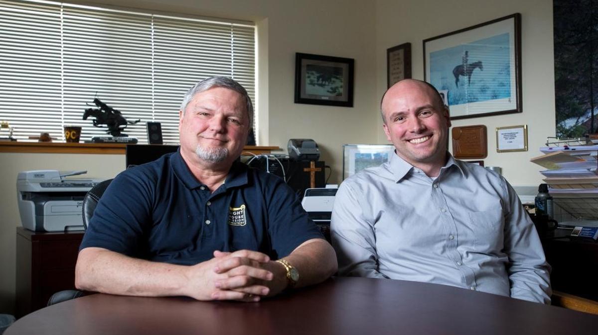 Ron Buchinski, left, is stepping down as executive director of Bellingham’s Lighthouse Mission at the end of June and will be replaced by Hans Erchinger-Davis, right, the current associate executive director. Buchinski has been executive director since August 2004.