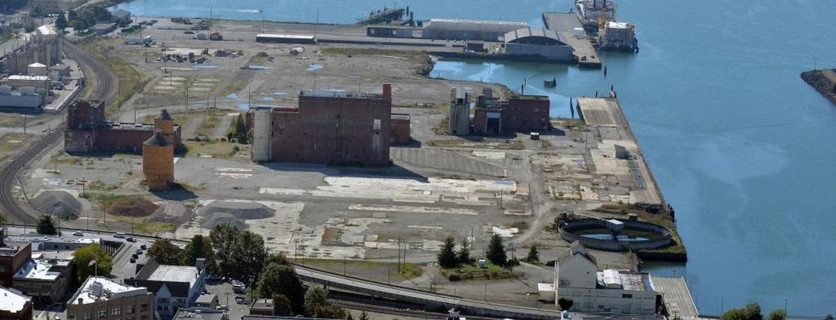 The former Georgia-Pacific tissue mill site was cleared of the mill in this aerial photo from Thursday, Sept. 19, 2013, on the waterfront in Bellingham.