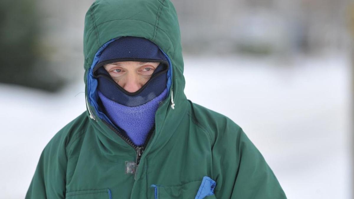 Doug Dodd bundled up for a walk around Fairhaven as temperatures dipped below freezing on Jan. 18, 2012 in Bellingham.