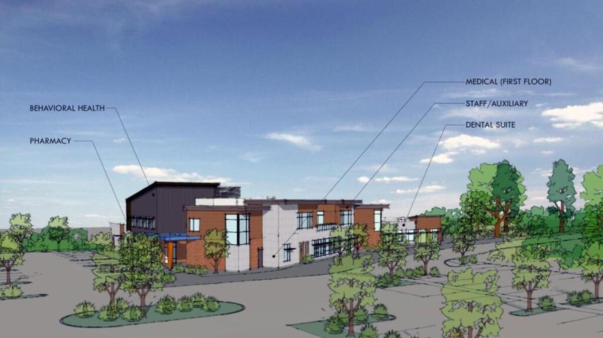 Rendering of Unity Care NW’s plans to build a 23,500-square-foot clinic on Portal Way.