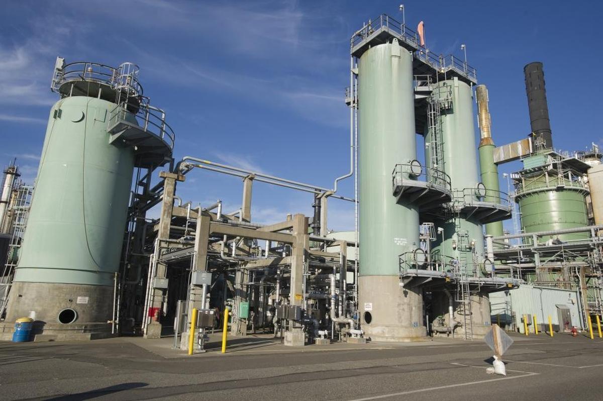Part of the refinery on Thursday Oct. 9, 2014 at the BP Cherry Point Refinery.