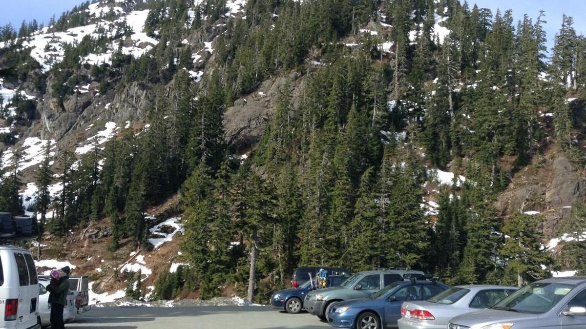 
A view from the upper parking lot at Mt. Baker Ski Area on March 1, 2015, shows the low the snowpack was. The Accuweather winter forecast, like many others, calls for another year of less-than-average snow.
