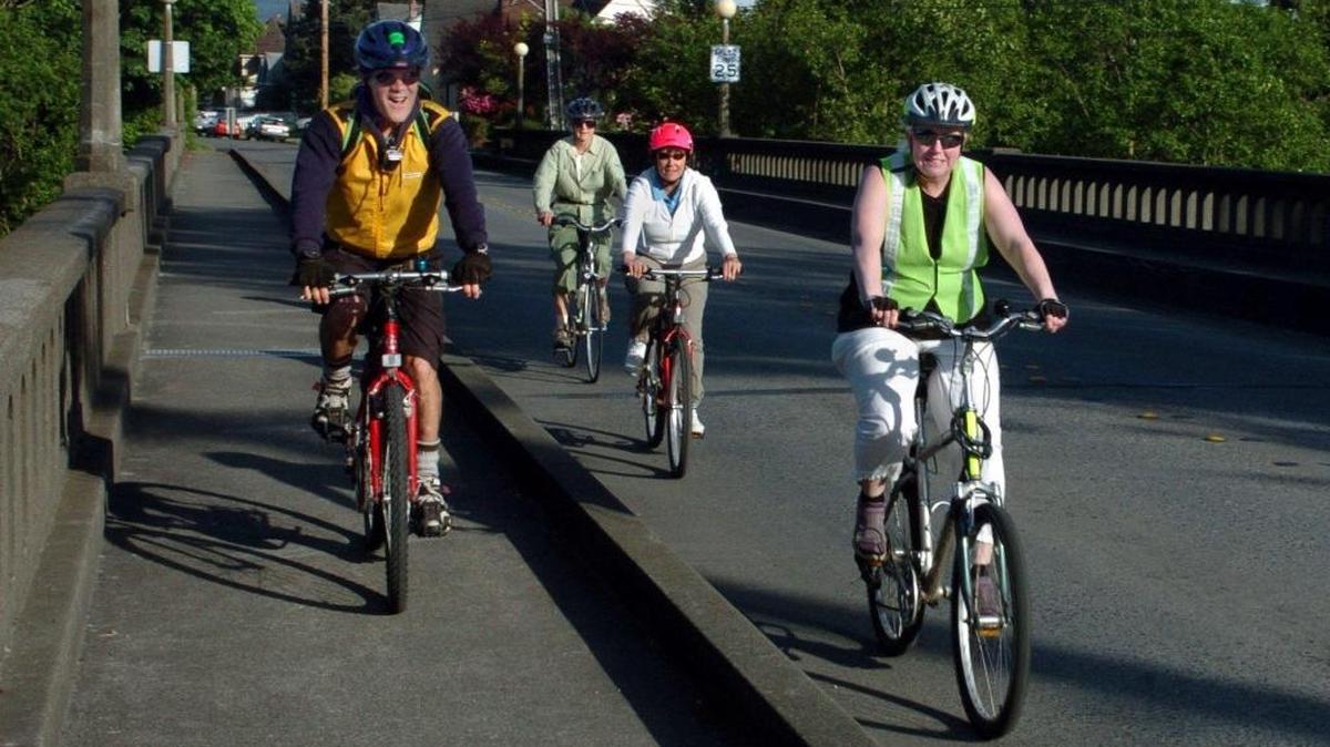 Members of the Mount Baker Bicycle Club and Northwest Ski and Recreation Club are shown during a combined ride in 2005. A series of spring and summer rides for 2016 starts Sunday, May 1.