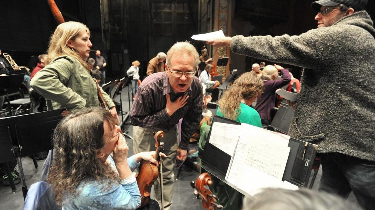 Whatcom Symphony Orchestra musicians rehearse at the Mount Baker Theater in 2011.