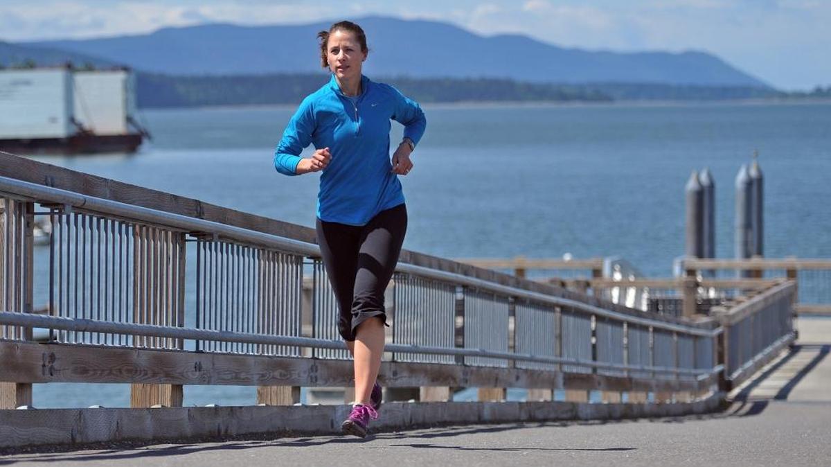 Bethany Allen runs to get in shape for the downhill leg of the Ski to Sea Race at Taylor Dock and Taylor Street on May 10, 2012, in Bellingham. Whatcom County is the fifth healthiest county in Washington state, according to an annual report that measures the health of county residents nationwide.