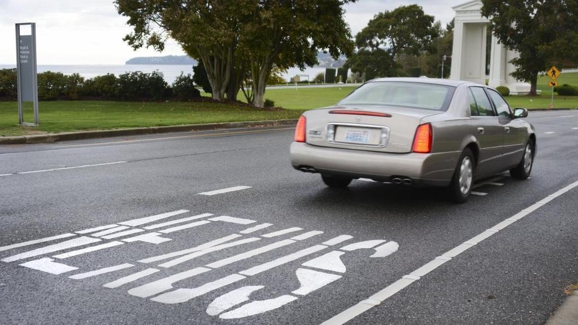 Travelers use the NEXUS lane heading north to Canada at the Peace Arch Border Crossing in Blaine, Wash., on Sept. 15, 2015.