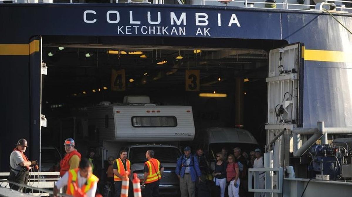 The Alaskan Marine Highway ferry M/V Columbia arrives at the Bellingham Cruise Terminal in 2010. A duffel bag with 20 pounds of meth was seized when the ferry docked in Ketchikan, KRBD-FM reported Monday, Feb. 20.