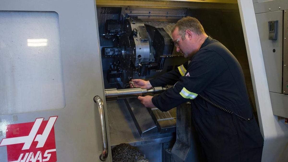 Cole Bellingar, machinist, works in the shop at BP Cherry Point on Thursday, June 22, in Whatcom County.