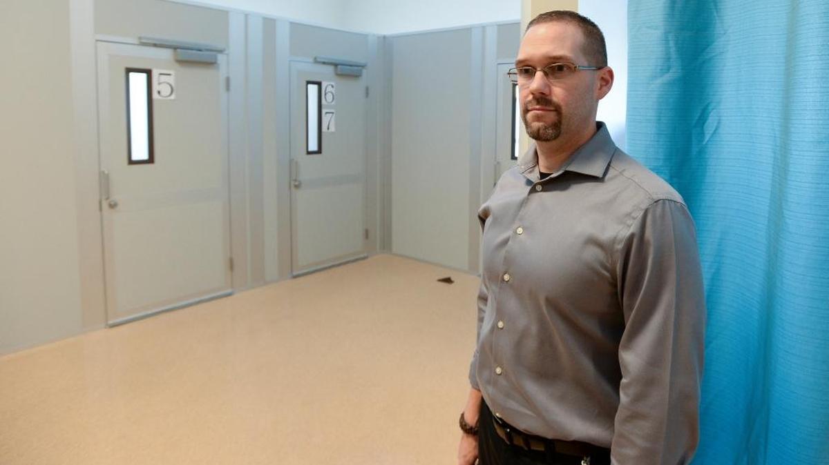 Clinical Nurse Manager Anthony Ulrich stands inside the Whatcom County Triage Center in Bellingham, Thursday, Oct. 20, 2016. Run by Compass Health, the triage center helps up to five people in behavioral health crisis at a time.