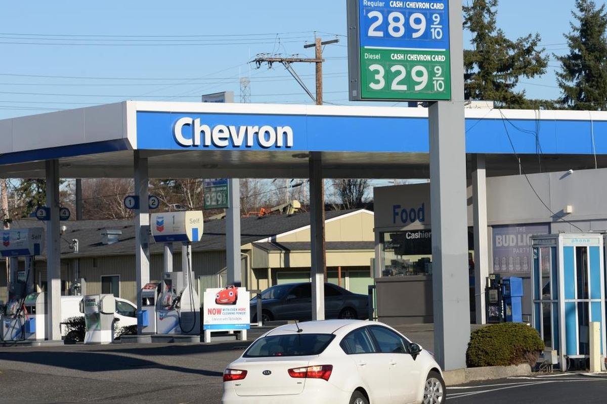 Chevron station at Iowa and King streets in Bellingham, Wednesday, Jan. 3, 2018.