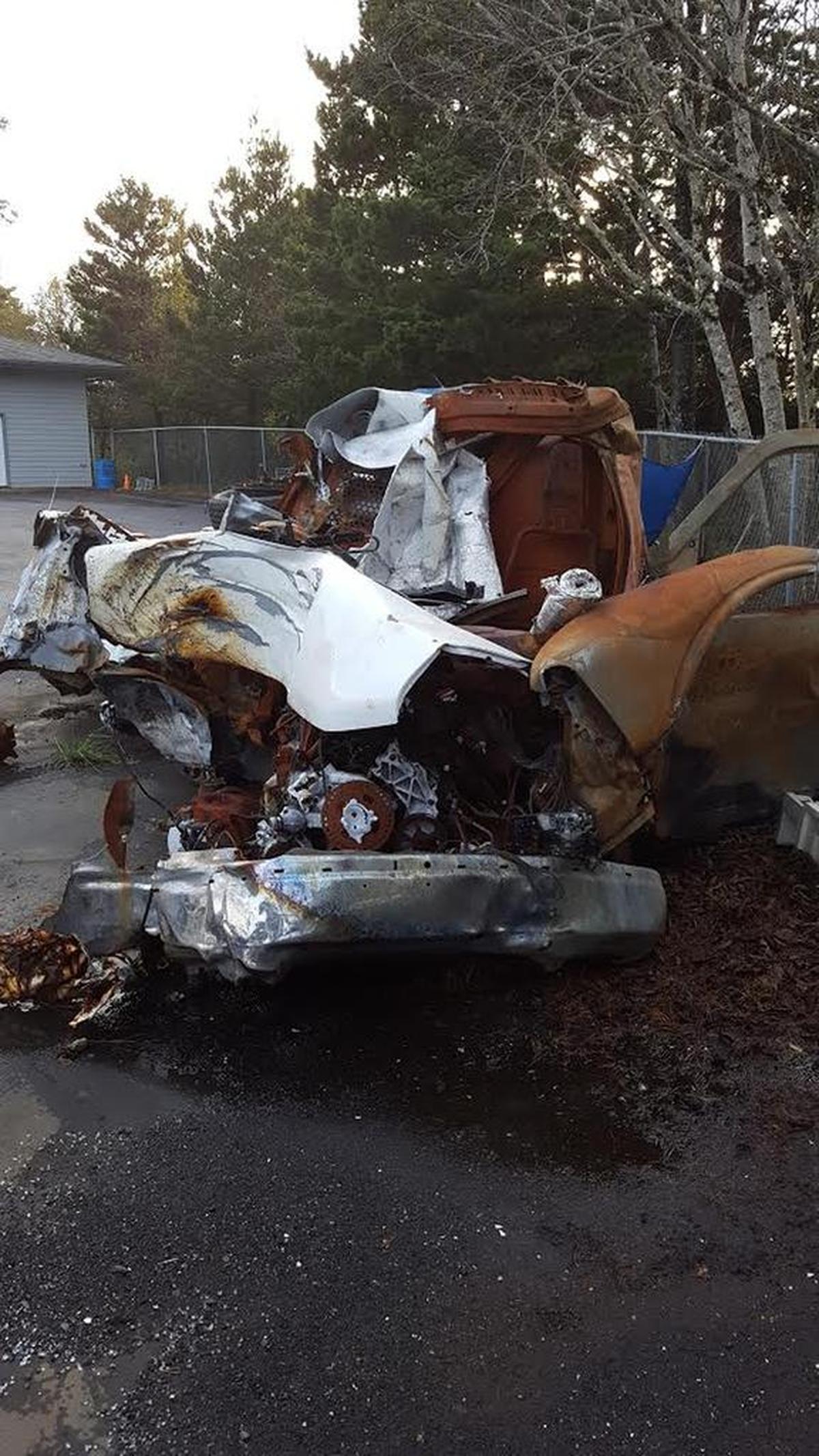 This 15-passenger GMC van was involved in a fiery fatal crash north of Lincoln City, Oregon in July 2016, where the driver drove off the highway, hit a tree and caught the vehicle on fire. The 27-year-old passenger was found dead in the burnt van. The driver, Shaypher Lee M. Hendricks, 23, of Ellensburg, was arrested in Bellingham Thursday night.