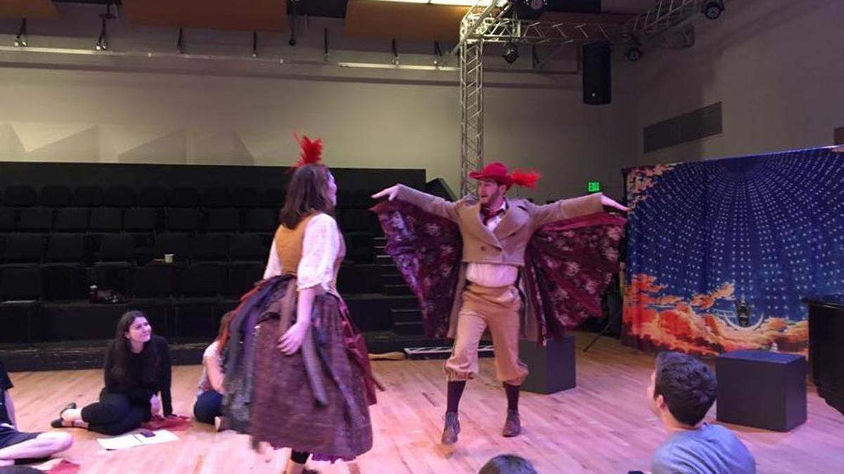 Members of “The Magic Flute” cast rehearse recently at Western Washington University.