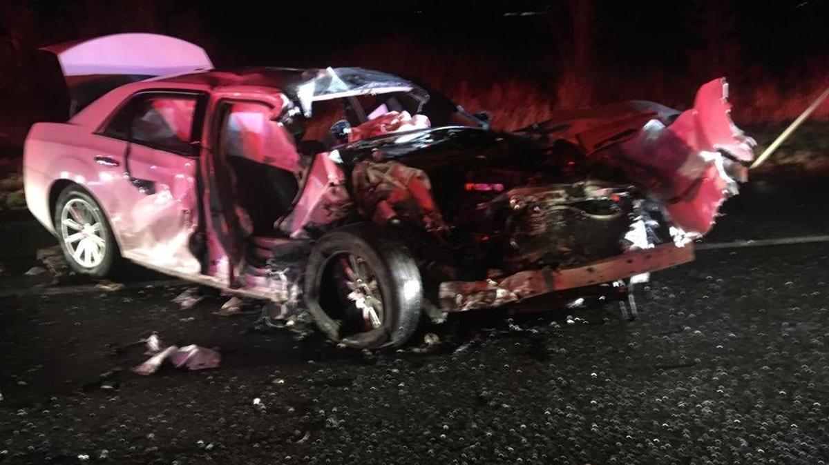 Bernetta B. Scully of Sumas and a teenage passenger were injured when another car crossed into their lane and hit them head-on Tuesday night south of Sumas.