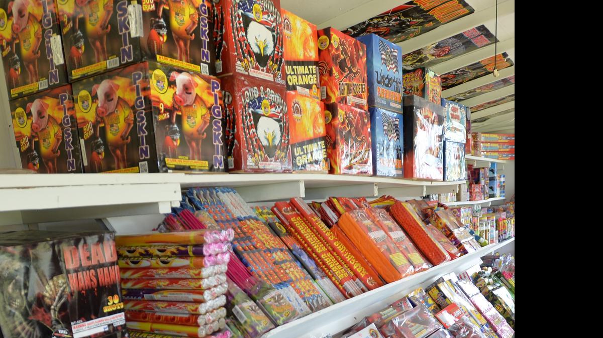 
A fireworks stand on Haxton Way on the Lummi Reservation June 23, 2014 .
