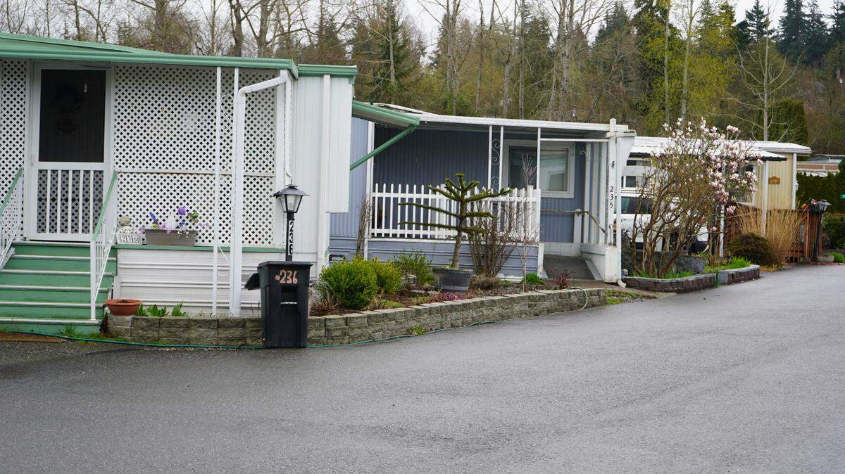 More than 200 manufactured homes line the streets of Lakeway Mobile Estates in Bellingham. The city is considering ordinances to prohibit unreasonable “junk fees” and administrative costs associated with rental units and manufactured mobile homes.