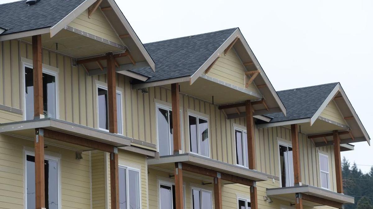 Garden Street Flats apartment building under construction in Bellingham, April 4, 2017. The 14-unit building will be finished in July. In Whatcom County, the number of hours someone making minimum wage has to work jumps to 68 hours a week in order to afford a two-bedroom apartment, according to a recent report.