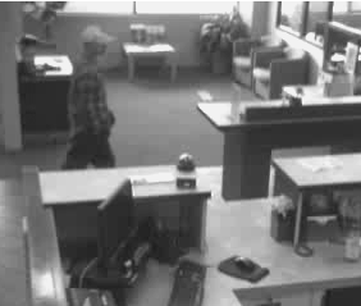 Police released this security camera photo of a man suspected of robbing the Washington Federal Bank in Ferndale.