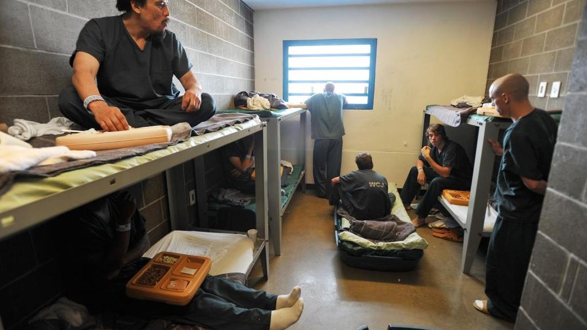 Inmates of the Whatcom County Jail deal with overcrowding July 27, 2011, in Bellingham. Voters have rejected a Nov. 3, 2015, ballot measure that would have increased the sales tax to pay for a new jail.