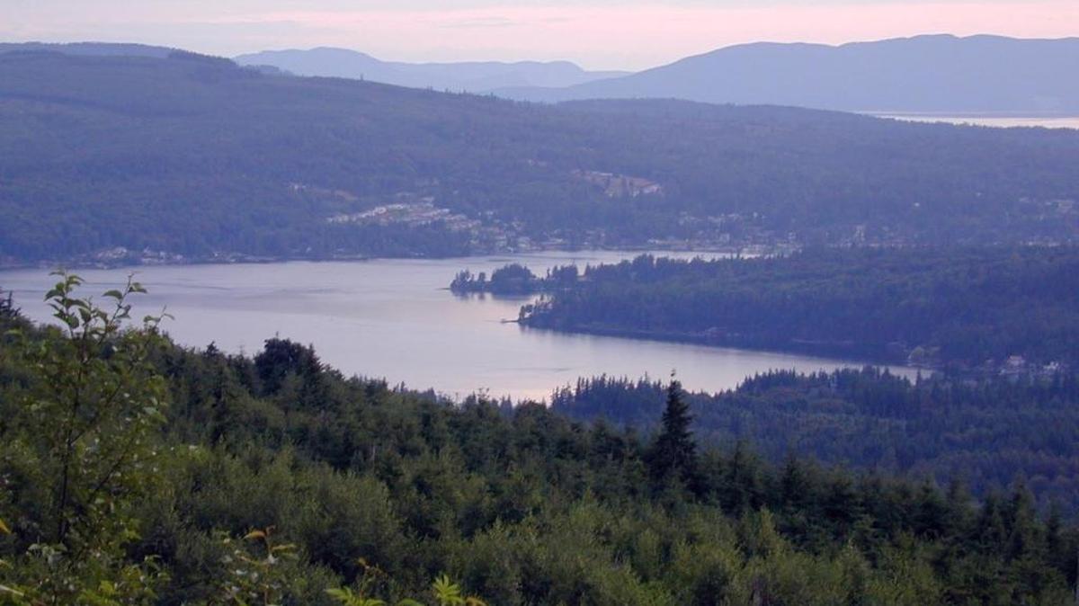 One piece of a proposed new Whatcom County park is on Stewart Mountain, foreground, on the east side of Lake Whatcom. A County Council committee will hear a draft plan for what to do with 8,844 acres of land transferred from the state last year.