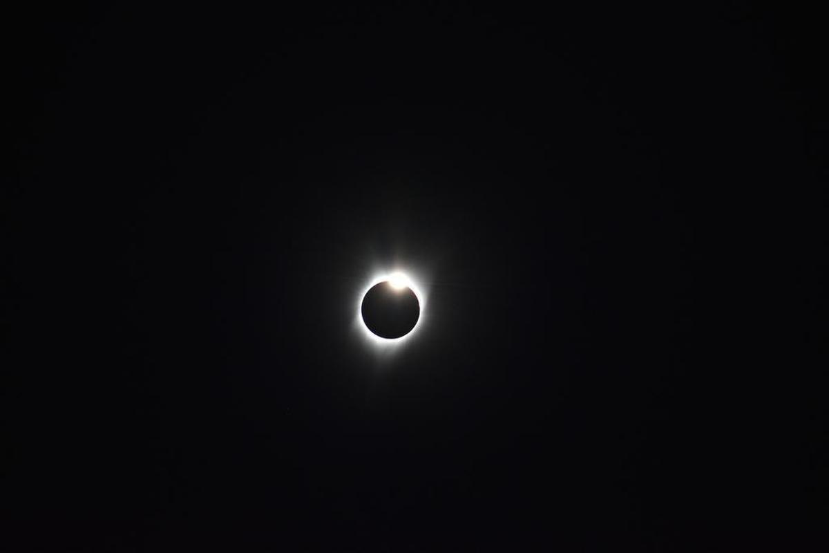A bright “diamond effect” is visible at the end of the moon just before and after a total eclipse. Bobbie Dickinson captured it Monday, August 21 while skygazing in Dallas, Oregon, just west of Salem. If you want to share your eclipse photos, go to bellinghamherald.com/submit-photo