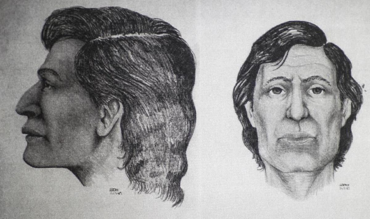 A forensic drawing, made in 1987 by the Oklahoma State Bureau of Identification, shows what a man whose charred remains at the steam plant at the Georgia-Pacific mill that year may have looked like.