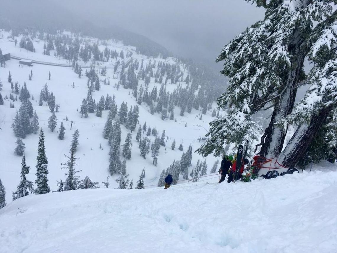 Members of the Bellingham Mountain Rescue Council train in the Mount Baker wilderness in early February. An official avalanche report at the website of the Northwest Avalanche Center in Seattle confirms an avalanche death Sunday at Park Butte, a popular site in the Mount Baker National Recreational Area southwest of Mount Baker.