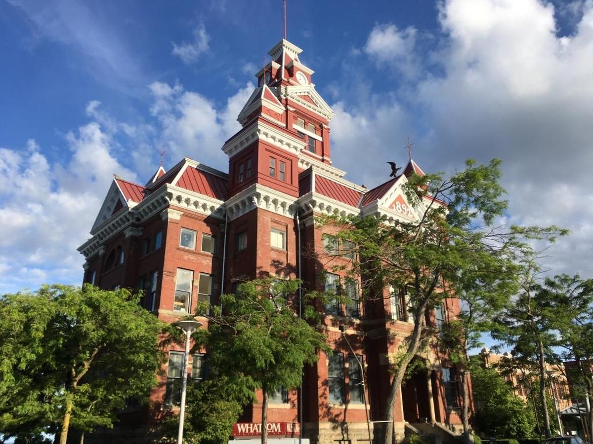 Clouds hover over Whatcom Museum’s Old City Hall galleries.