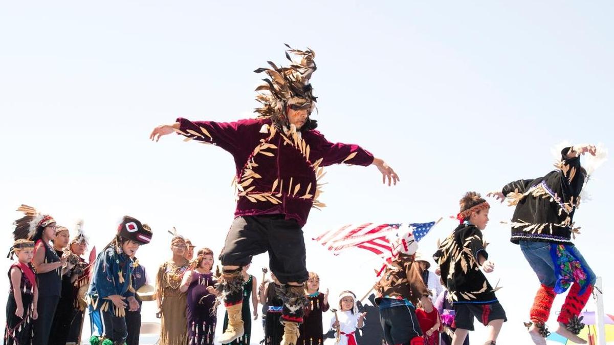 The Swan Clan Dancers perform at the 69th annual Stommish Water Festival on Lummi Reservation in 2015.