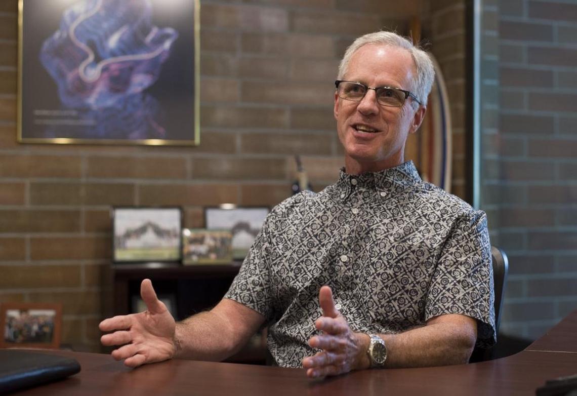 Don Kurtis, general manager of Cascade Radio Group, in his office on 2016 in Bellingham. He says the change in programming for from progressive talk on station KBAI to classic hits K-BAY station is the result of a national decline of syndicated progressive talk radio show material.