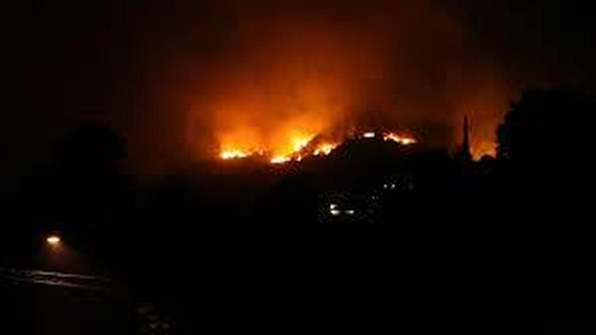 Bellingham Fire Department published this photo on social media Monday night of the fire above Lake Samish.