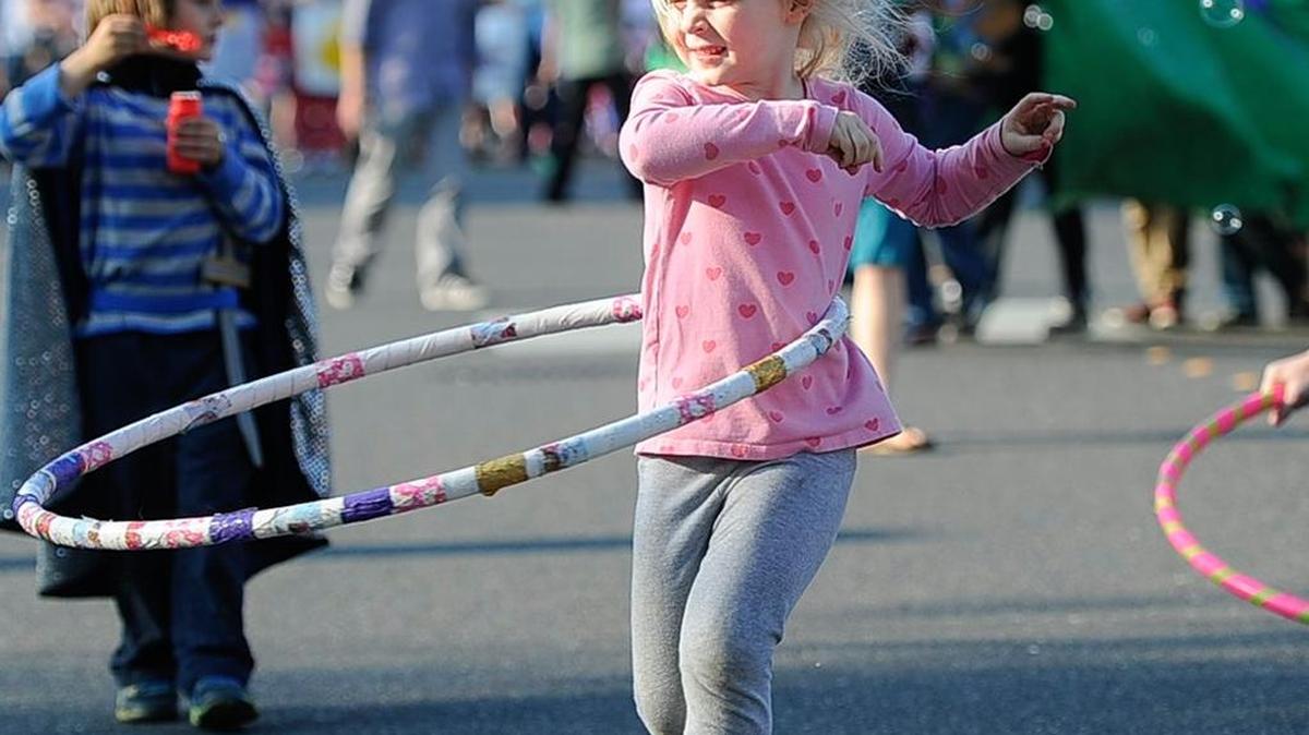 Presley Deery hula-hoops with the Whatcom Hills Waldorf School during the annual Ski to Sea Junior Parade in 2015. The 2016 parade is 6 p.m. Friday, May 20, starting near Bellingham High School.