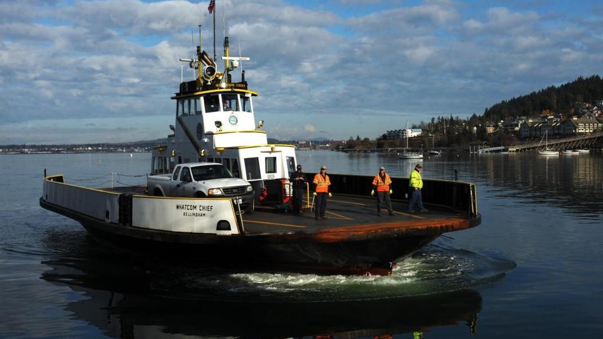 The Whatcom Chief docks at the Bellingham Cruise Terminal in Fairhaven. County officials said Tuesday morning the boat would be out of service for a couple hours for repairs.