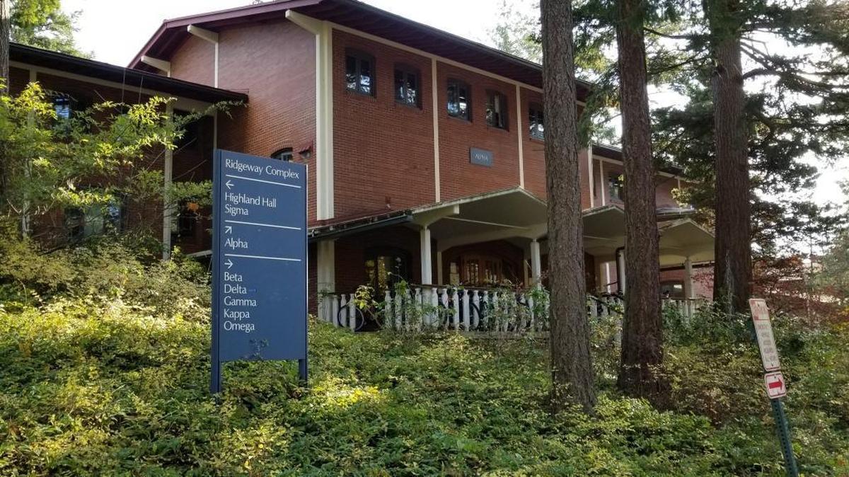 Dorms at the Ridgway Complex on Western Washington University campus, in Bellingham, Friday, Nov. 10, 2017. On Oct. 27, a man tried to enter the Ridgeway Gamma residence hall, but couldn’t, so he exposed himself to a woman nearby. Two days later, in the Rideway Kappa residence hall, a man was hiding in a shower in the women’s bathroom.