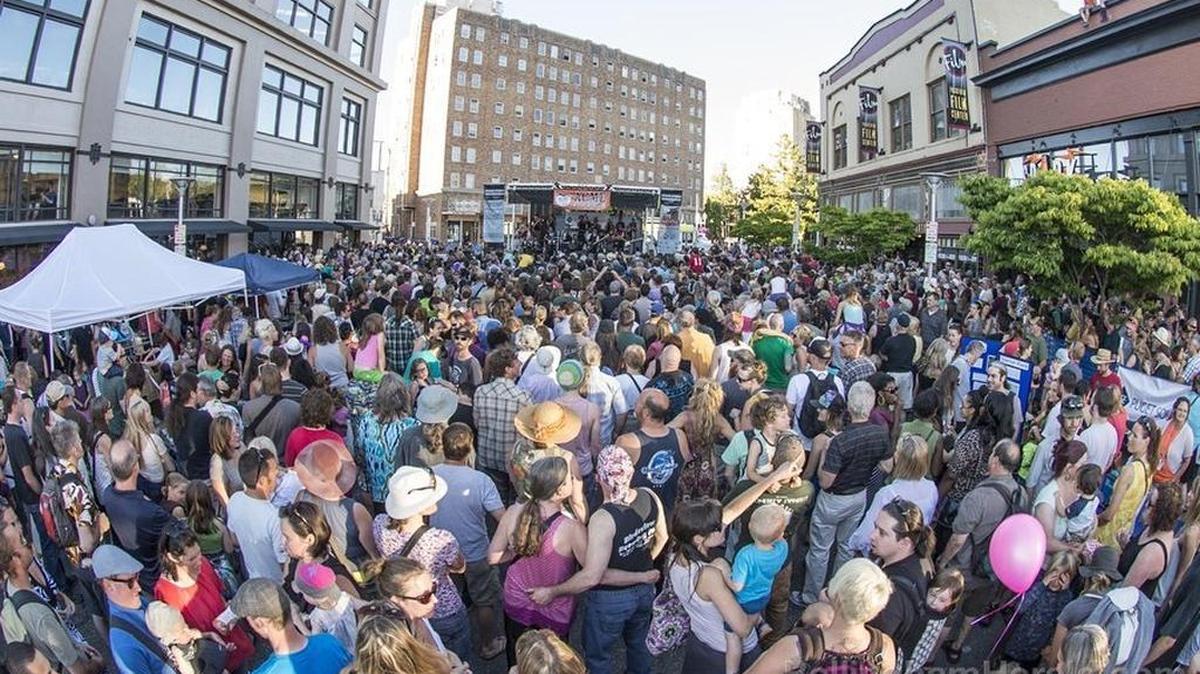 More than 1,500 people attend a Downtown Sounds concert in Bellingham. With an estimated population of 216,800 in July 2016, Whatcom County’s population grew 2.2 percent compared to the previous year.