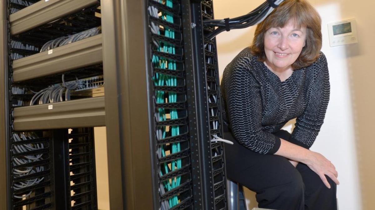 Corrinne Sande, director of computer science and information systems at Whatcom Community College, in the server room at the school Thursday, Dec. 17, 2015.