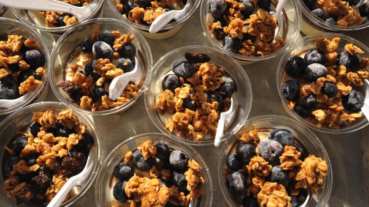 Local yogurt, blueberries and granola await students during Taste Washington Day Sept. 28, 2011. Ferndale schools used an incorrect method to calculate student eligibility for free or reduced-cost meals for the 2014 school year, according to a state audit, but the district says it has since fixed the problem.