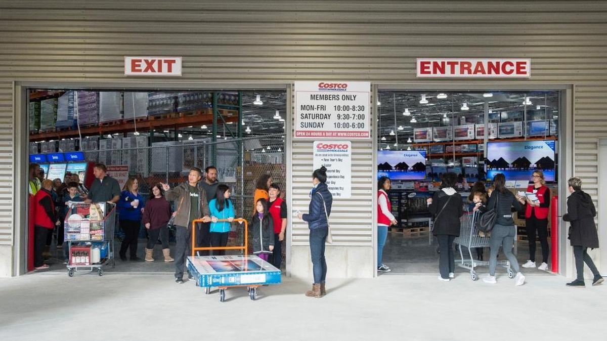 Customers come and go from the new Costco on West Bakerview Road during the grand opening on Saturday, Nov. 19, 2016, in Bellingham.