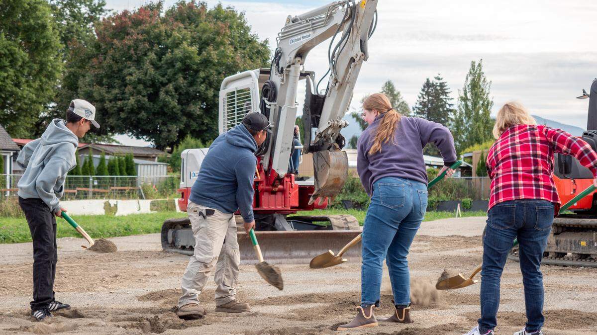 Community members participate in the groundbreaking ceremony of the Mateo Meadows affordable homeownership project on Oct. 5, 2024, in Everson.
